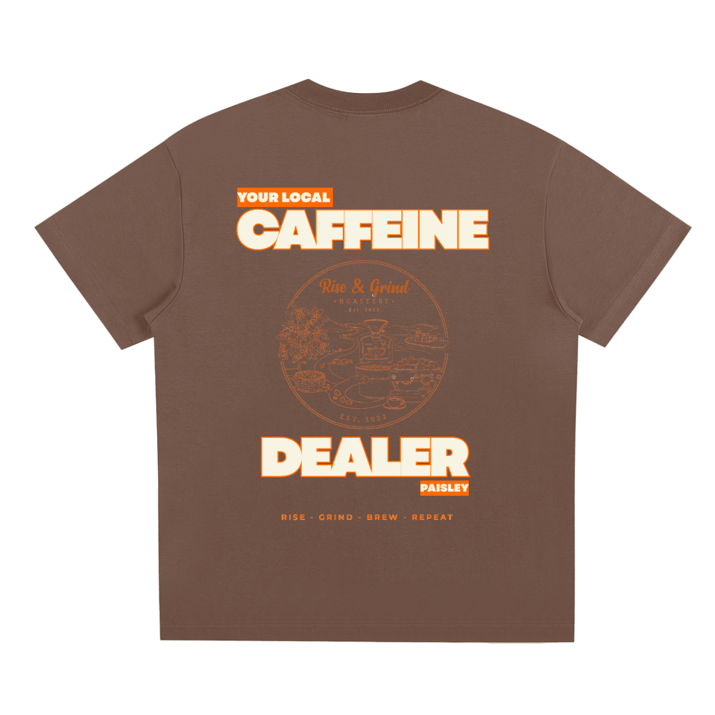 Sorona Quick - Dry Cooling T-Shirt - Rise & Grind Roastery - Brown - S -