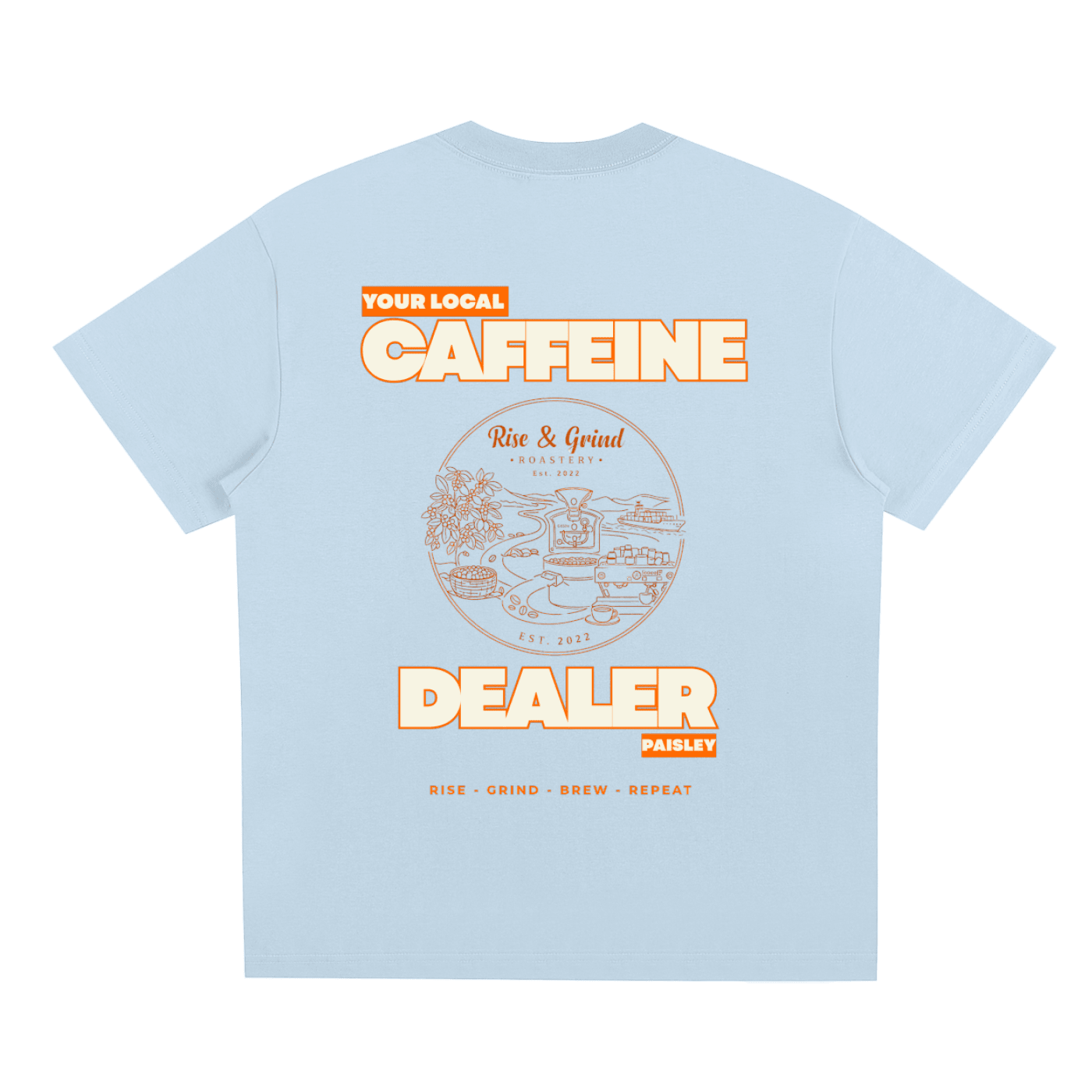 Sorona Quick - Dry Cooling T-Shirt - Rise & Grind Roastery - Sky Blue - S -