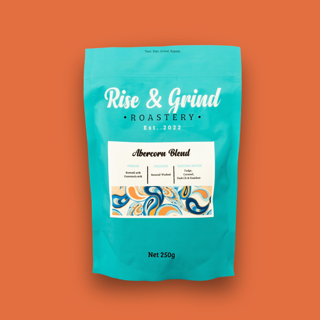 Abercorn Blend - A blend of Burundi & Guatemalan Coffee. - Rise & Grind Roastery - 250g - Whole Bean - 