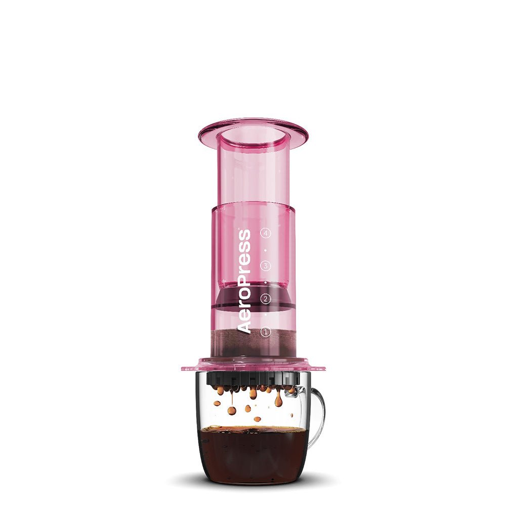 AeroPress Clear Coffee Maker (Pink) - Rise & Grind Roastery - 