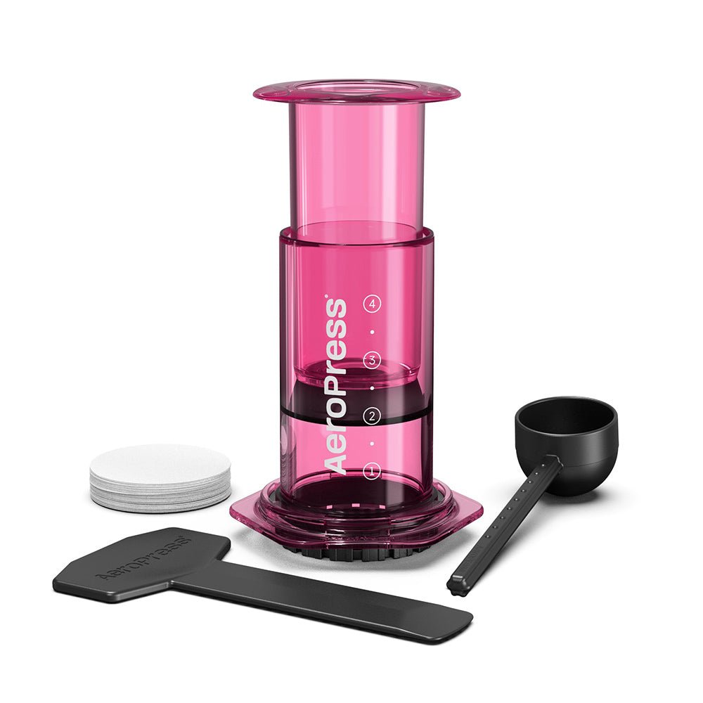 AeroPress Clear Coffee Maker (Pink) - Rise & Grind Roastery - 