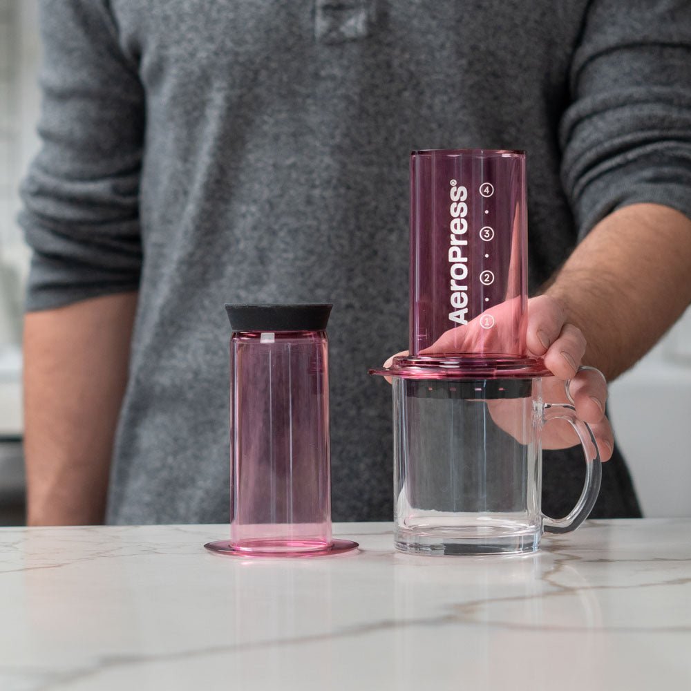 AeroPress Clear Coffee Maker (Pink) - Rise & Grind Roastery - 