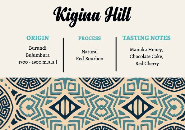 Burundi - Kigina Hill - Rise & Grind Roastery - 250g - Whole Bean - 