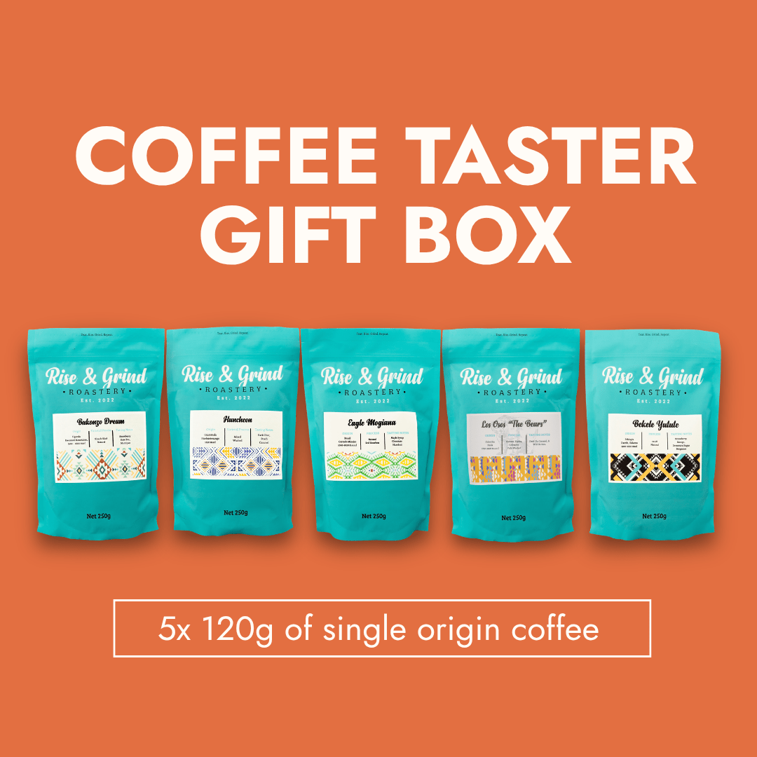 Coffee Gift Taster Box - 5x 120g Single Origin Coffee - Rise & Grind Roastery - Whole Bean - 