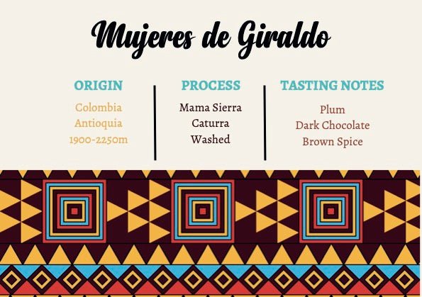 Colombia - Mujeres de Giraldo - Rise & Grind Roastery - 250g - Whole Bean - 