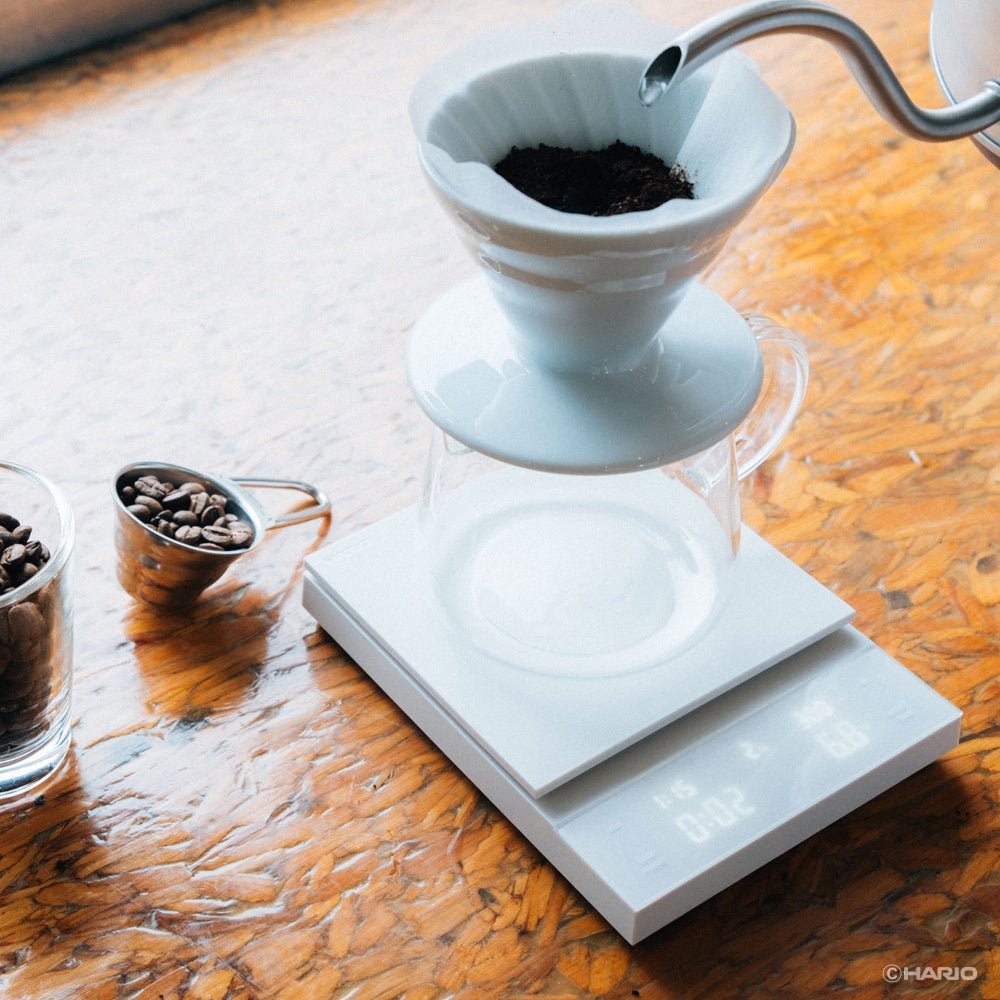 Hario Polaris Coffee Scale (White) - Rise & Grind Roastery - 
