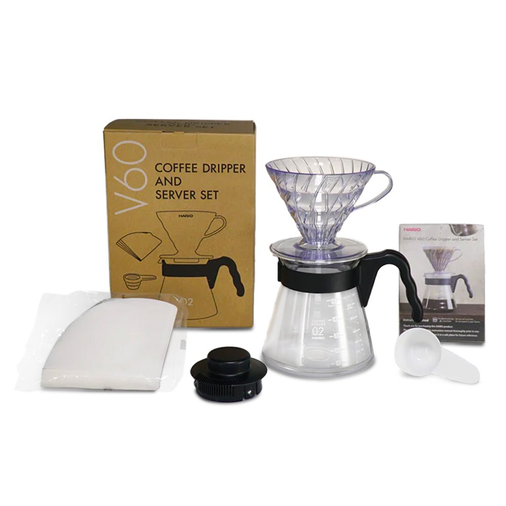 Hario V60 Coffee Dripper and Server Set (Size 02) - Rise & Grind Roastery - 
