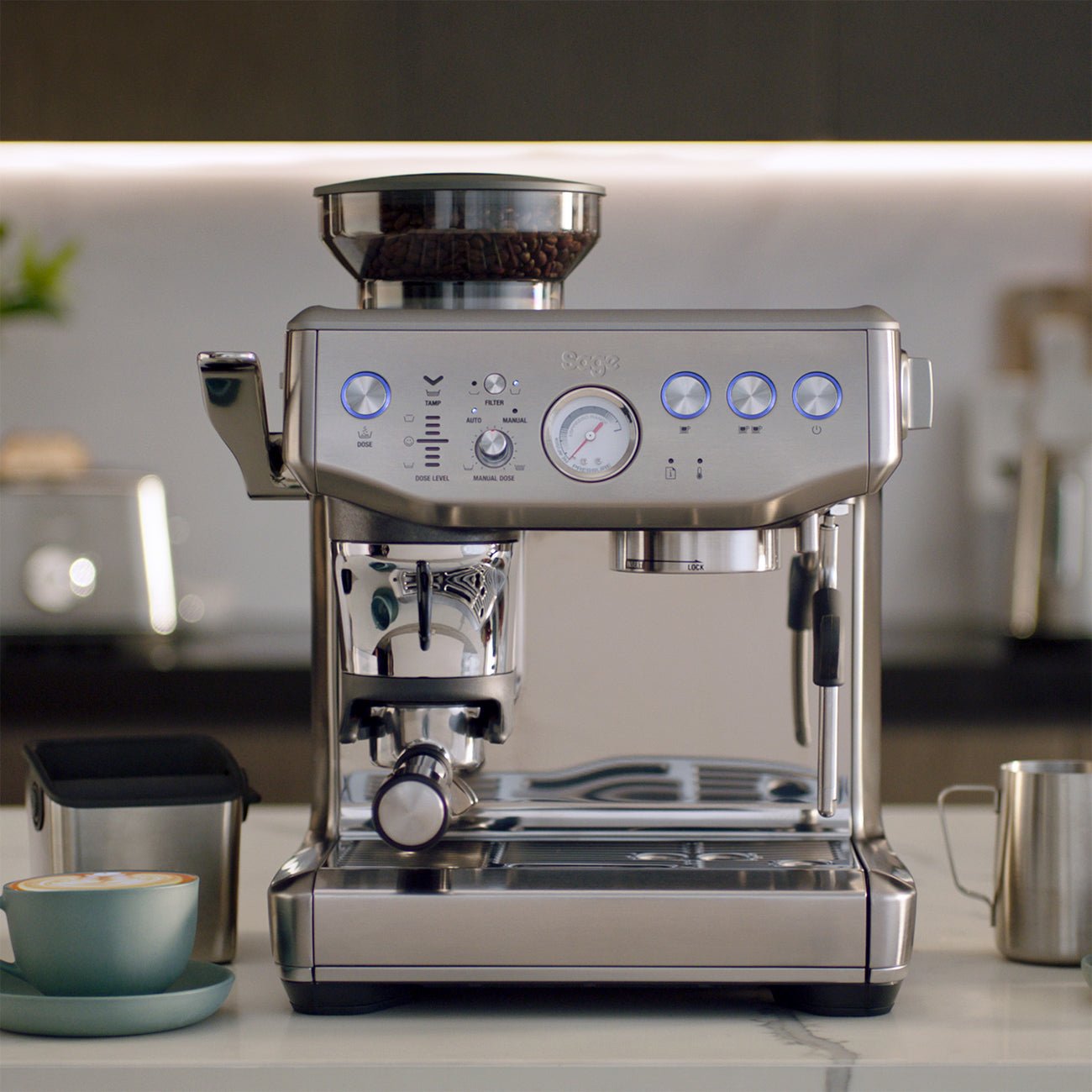 Sage Barista Express Impress Espresso Machine (Stainless Steel) - Rise & Grind Roastery - 