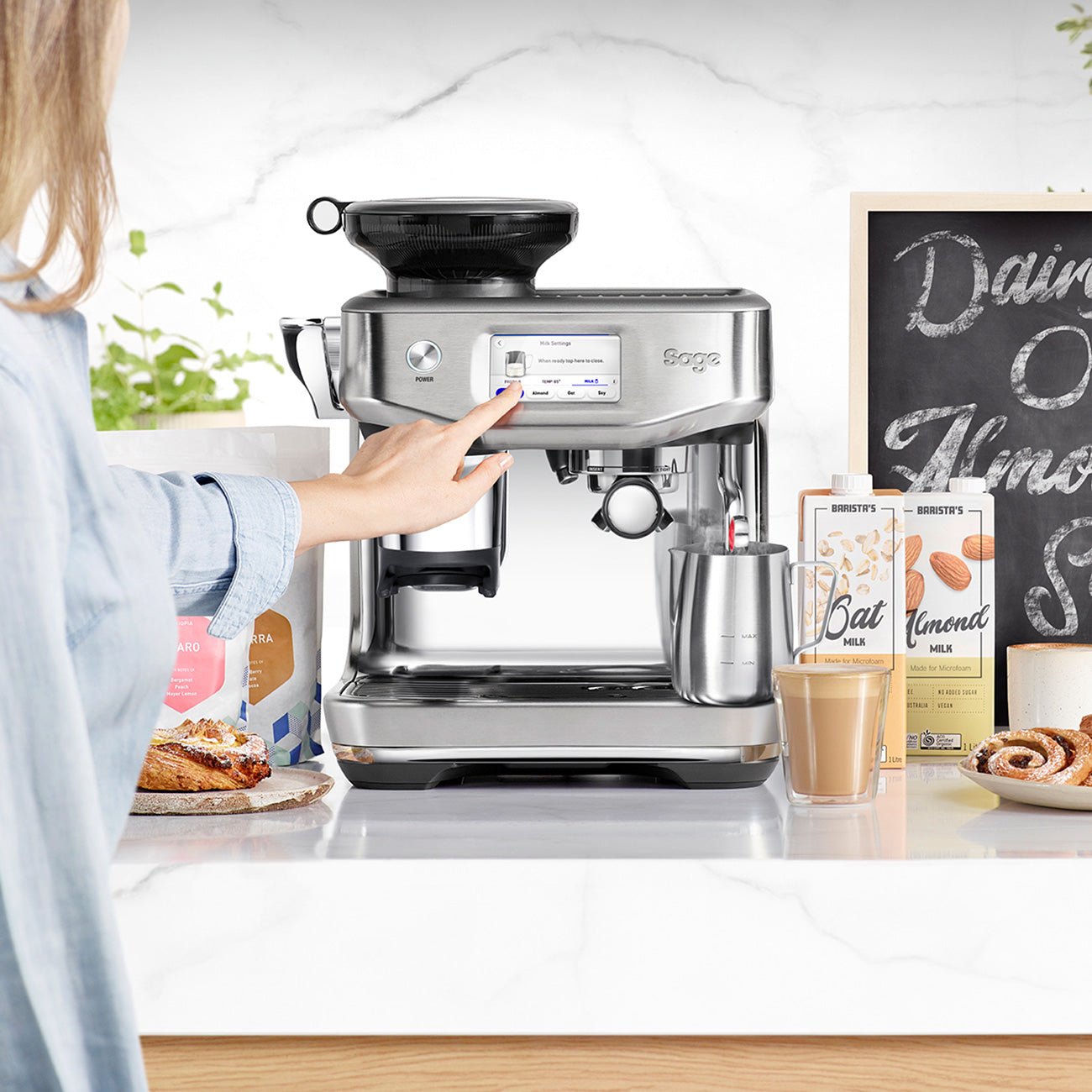 Sage Barista Touch Impress (Brushed Stainless Steel) - Rise & Grind Roastery - 